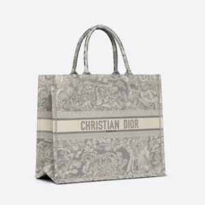LARGE DIOR BOOK TOTE Gray Toile de  (42 x 35 x 18.5 cm).