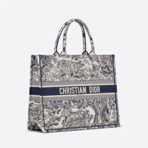LARGE DIOR BOOK TOTE Blue Toile de  (42 x 35 x 18.5 cm).