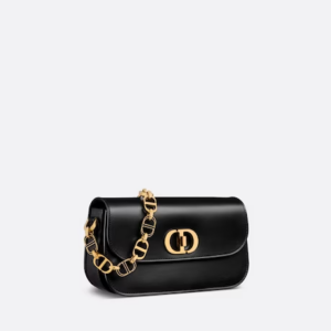 30 MONTAIGNE AVENUE BAG Black Box Calfskin.