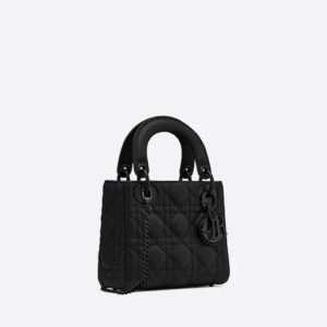 MINI LADY DIOR BAG Black  Calfskin.