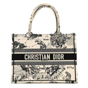 CHRISTIAN DIOR Canvas  Zodiac Toile  Book Tote Latte.