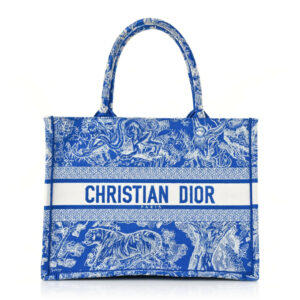 CHRISTIAN DIOR Canvas   Toile  Book Tote Fluorescent Blue.
