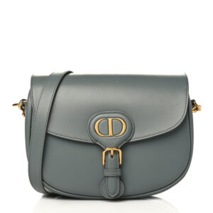 CHRISTIAN DIOR Box Calfskin Small Bobby Bag Gray.
